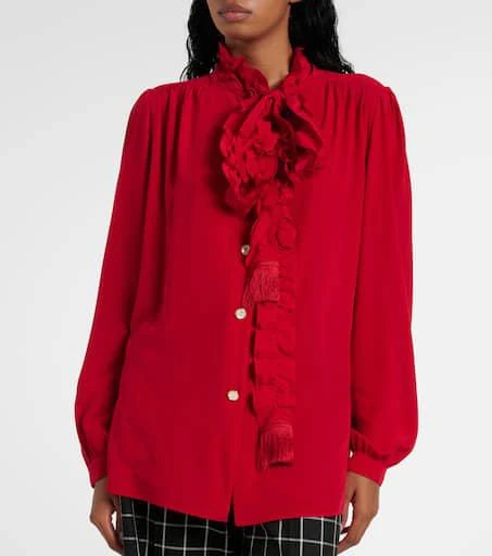 Valentino Ruffled silk crêpe de chine blouse 6