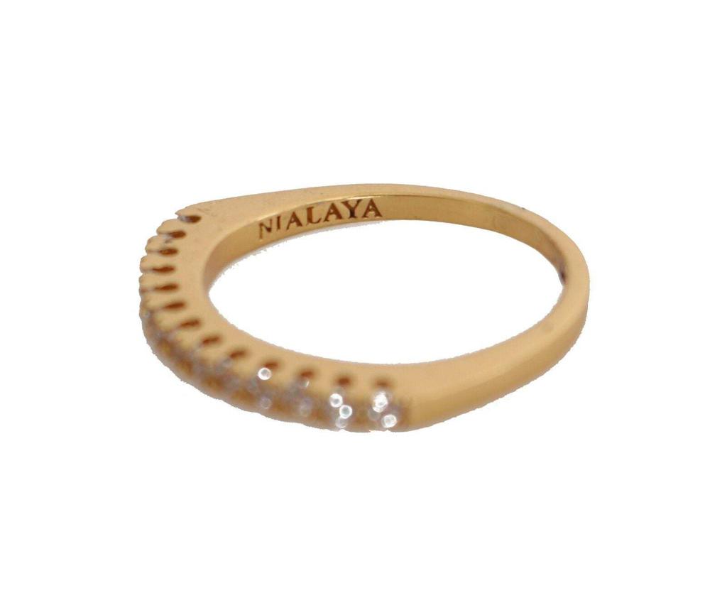 Nialaya Nialaya Gold Authentic Clear CZ Gold 925 Silver Ring