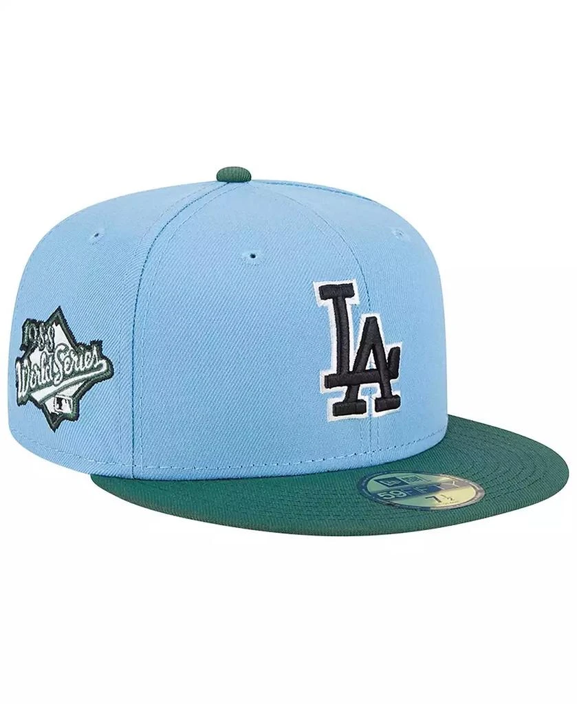 New Era Men's Sky Blue, Cilantro Los Angeles Dodgers 1988 World Series 59FIFTY Fitted Hat 1