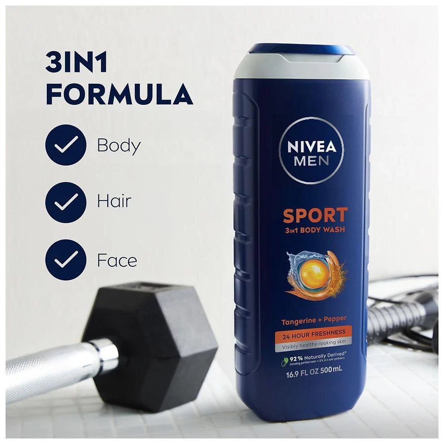 Nivea Men Sport 3-in-1 Body Wash With Revitalizing Minerals Tangerine 
Pepper 11