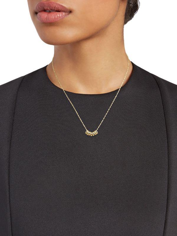 Saks Fifth Avenue 14K Yellow Gold Sliding Bead Pendant Necklace