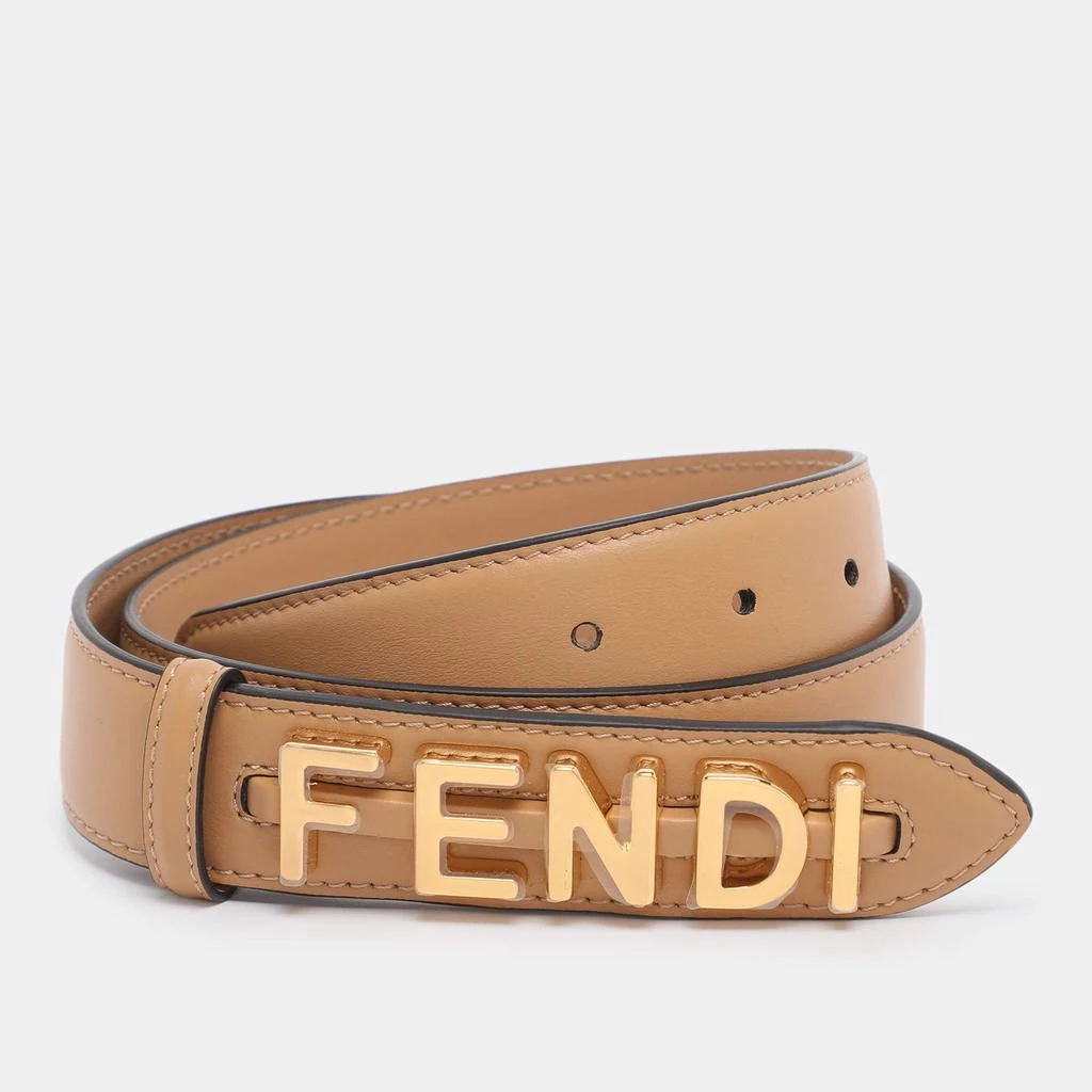 Women\'s FENDI Belt size 85cm NWT Fendi Beige Leather Fendigraphy Waist Belt 85CM – On Sale  main image 2