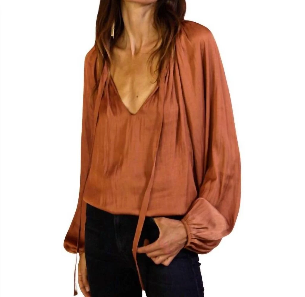 By Together By Together - Terracotta Satin Dream Top 2