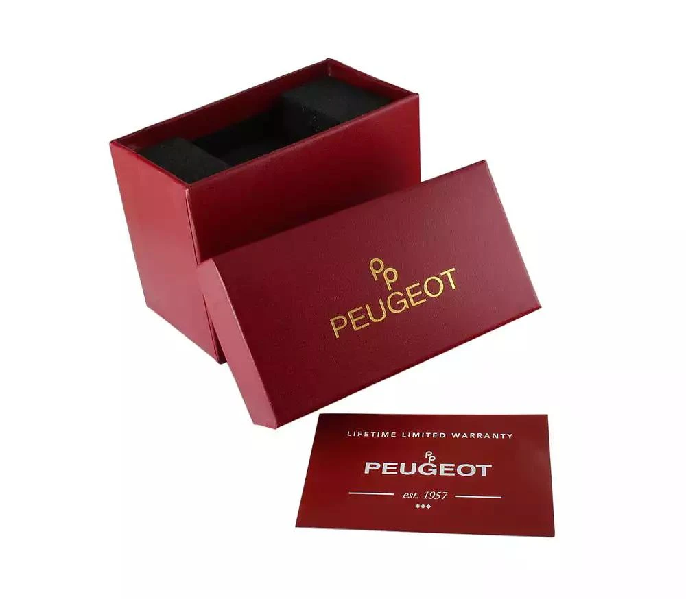 Peugeot Men's 44mm Black Sport Calendar Stitched Rubber Band Watch 4