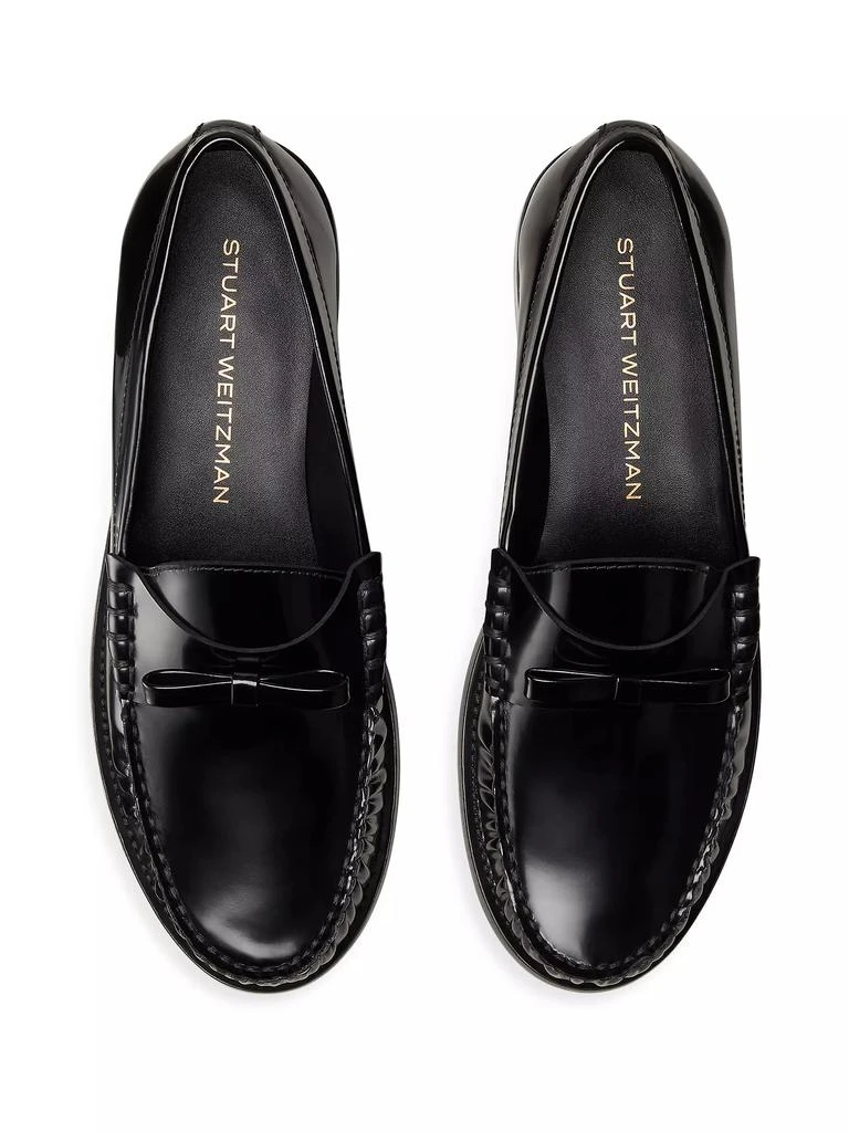 Stuart Weitzman Lottie Bow Leather Loafers 4