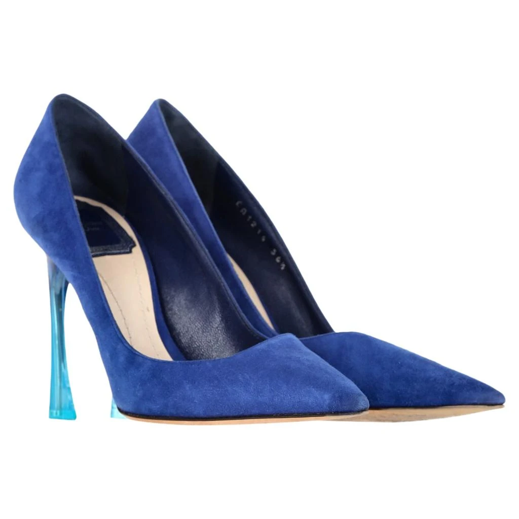 Dior Graded Heel Pumps in Blue Suede Calfskin 4