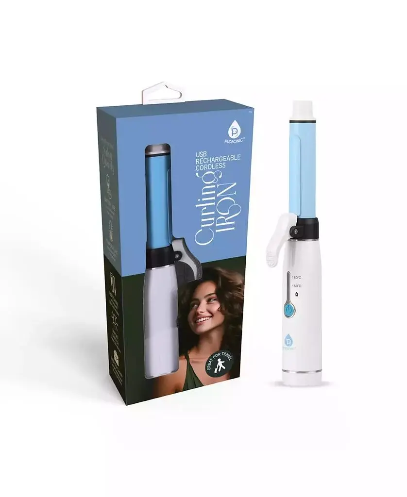 PURSONIC USB Rechargeable Cordless Curling Iron
