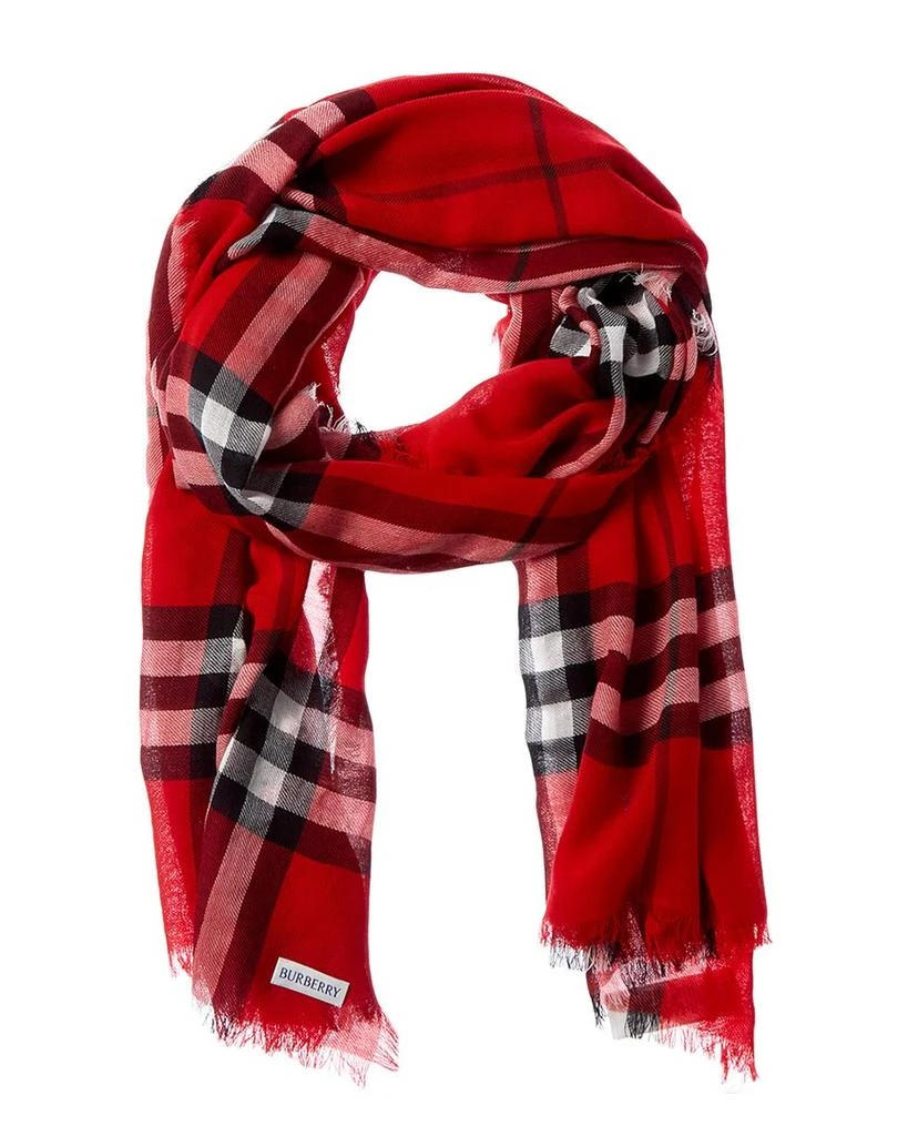 Burberry Wide Check Wool Scarf