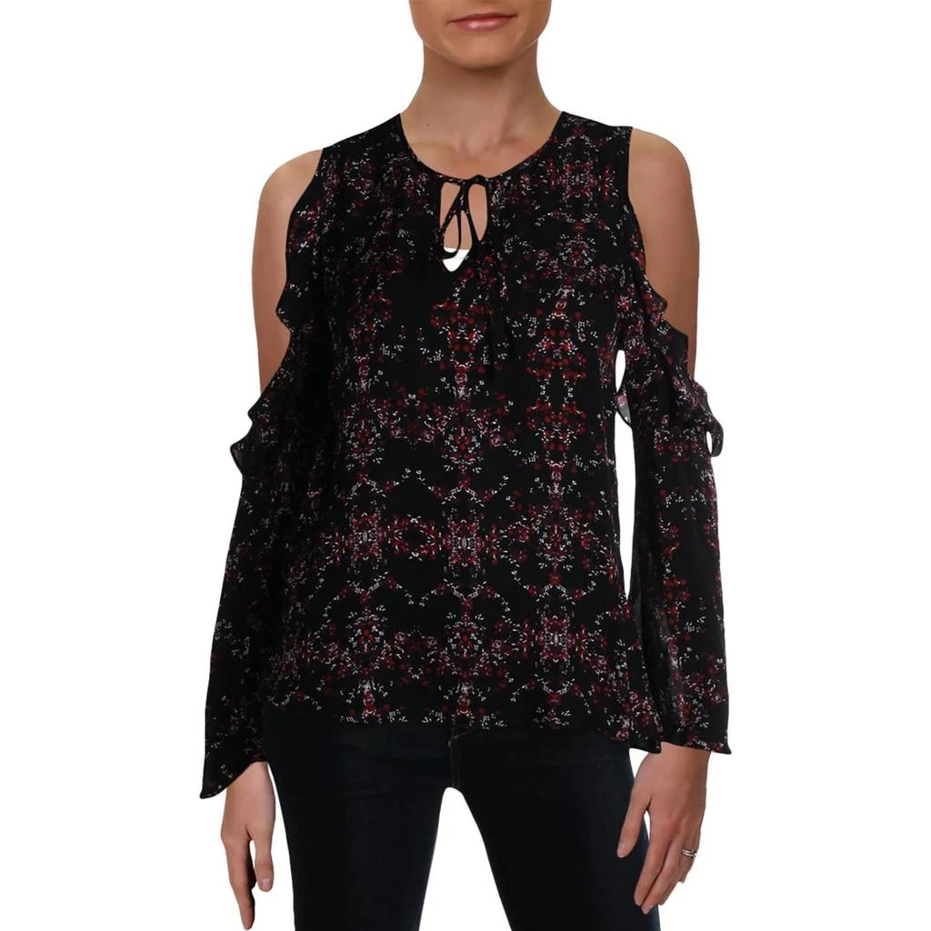 Parker Womens Silk Tie Neck Blouse 1