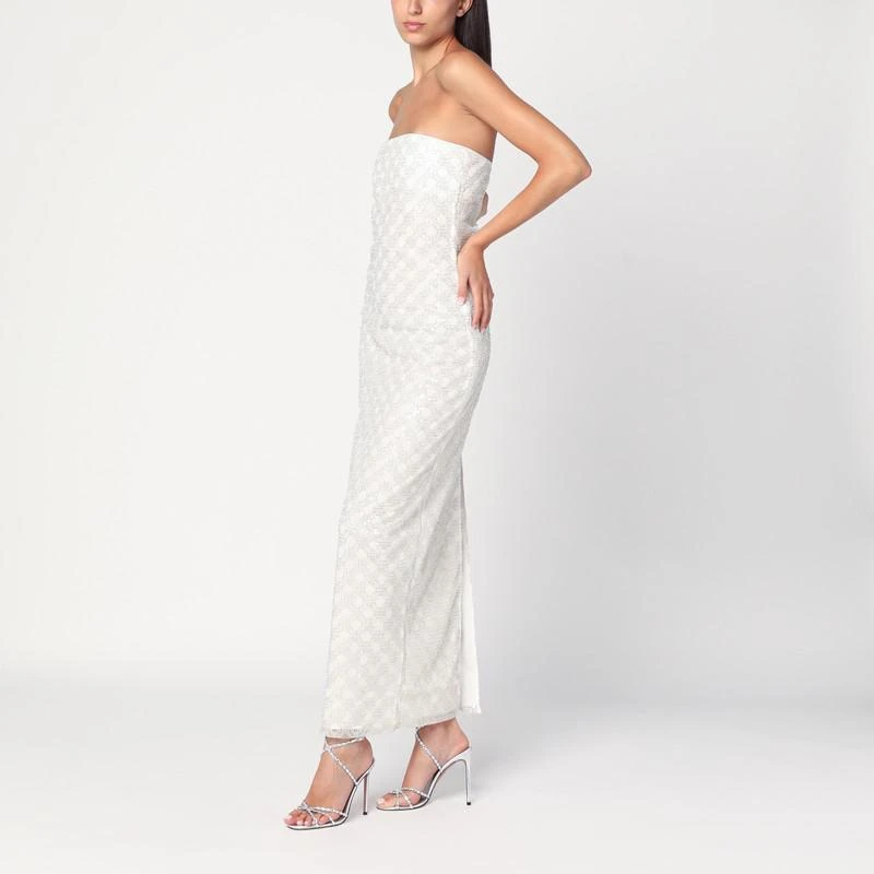 ROTATE Birger Christensen Long cream-colored dress with sequins 2