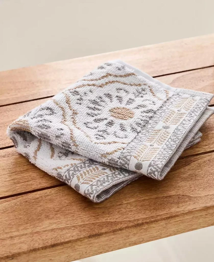 John Robshaw Rangila Cotton Washcloth, 12" x 12" 4