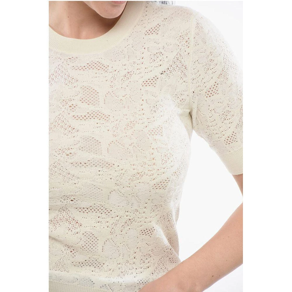 Chloé Chloé Short-sleeved Jacquard Silk Blend Sweater 3