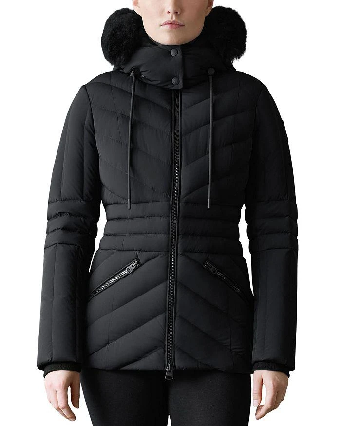 Mackage Nadia-SH Hooded Down Jacket With Shearling Trim
