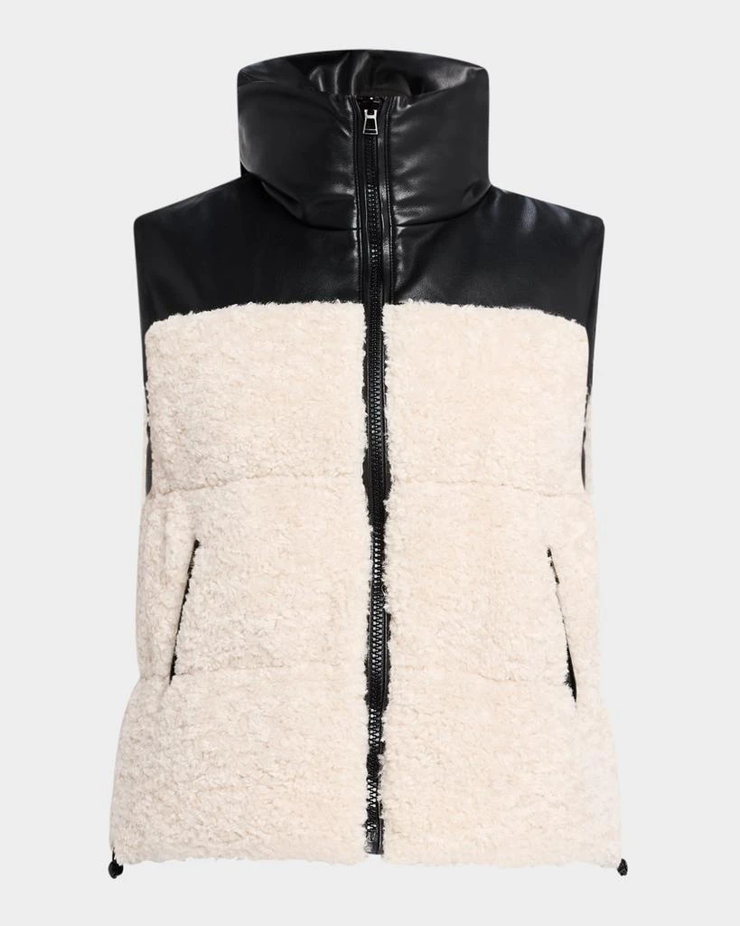 LaMarque Marina Reversible Faux Leather and Fleece Vest 1