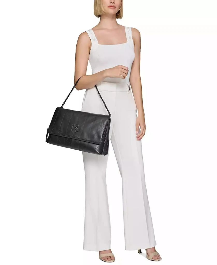 Karl Lagerfeld Paris Lavande Large Leather Shoulder Bag 2