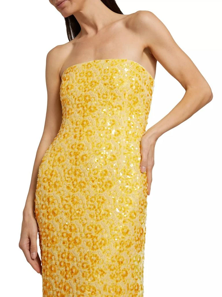 simkhai beaded dress Iridessa Embellished Lattice Bustier Gown