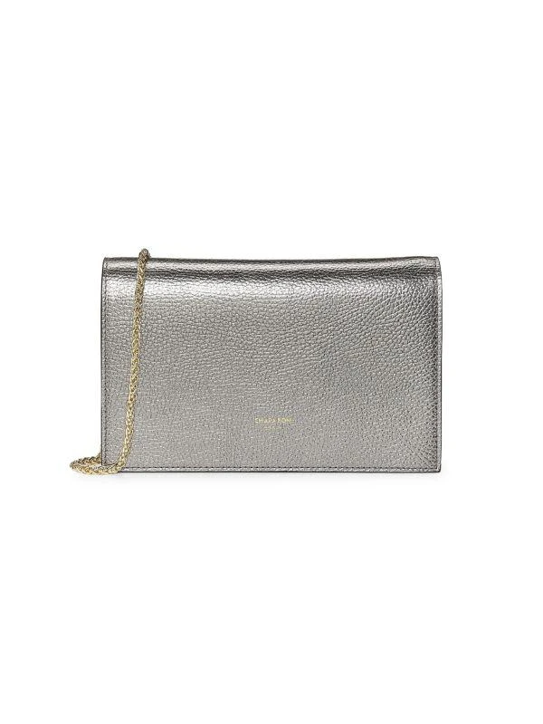 Chiara Boni Elena Laminato Metallic Leather Clutch 1