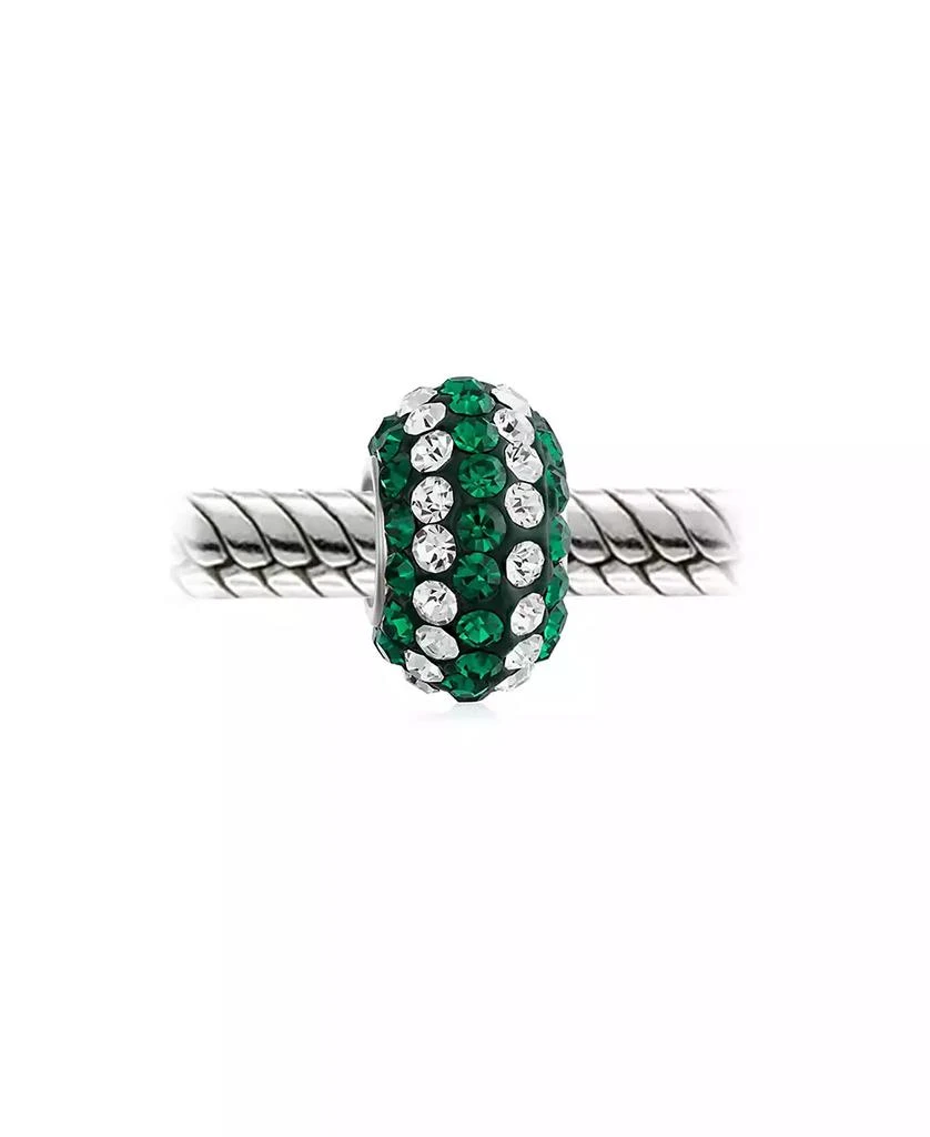 Bling Jewelry Striped Crystal Bead Charm for European Bracelet Sterling Core 3