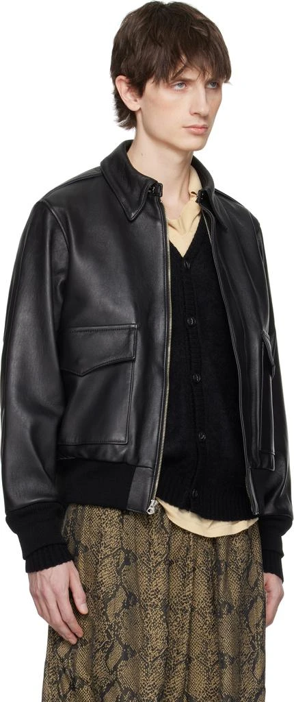 Wacko Maria Black A-2 Leather Flight Jacket 2
