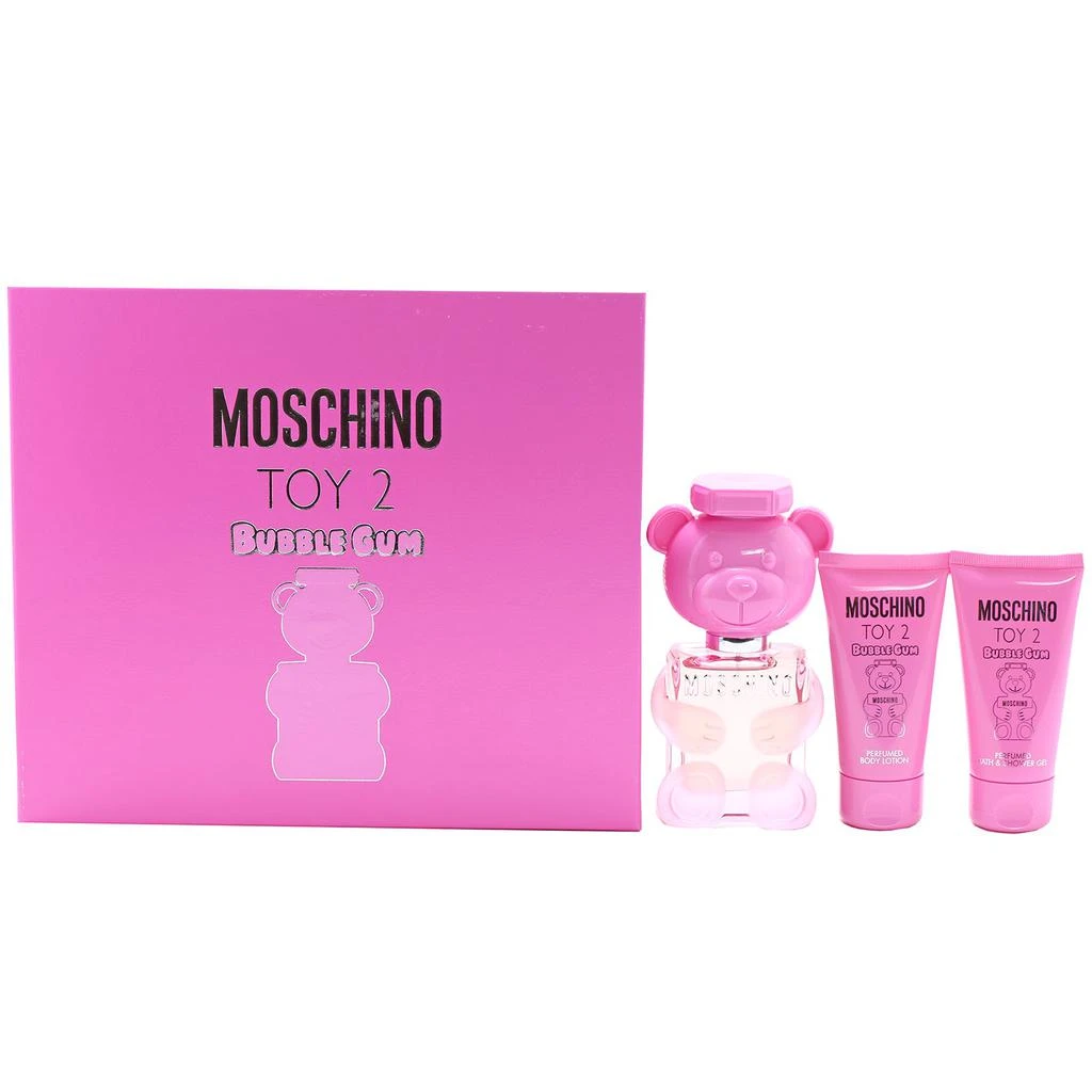 Moschino Toy 2 Bubble Gum-3 Piece Set- 1.7 oz EDT, 1.7 oz Perfumed Bath And Shower Gel, 1.7 oz Perfumed Body Lotion
