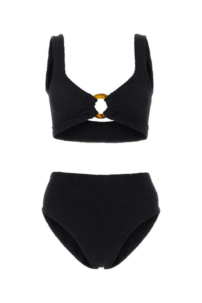 Hunza G Black Stretch Nylon Nadine Bikini 1