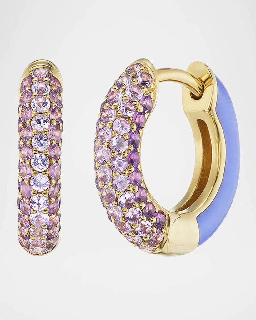 Emily P. Wheeler Baby Duo 18K Yellow Gold and Violet Enamel Earrings with Ombre Stones 1
