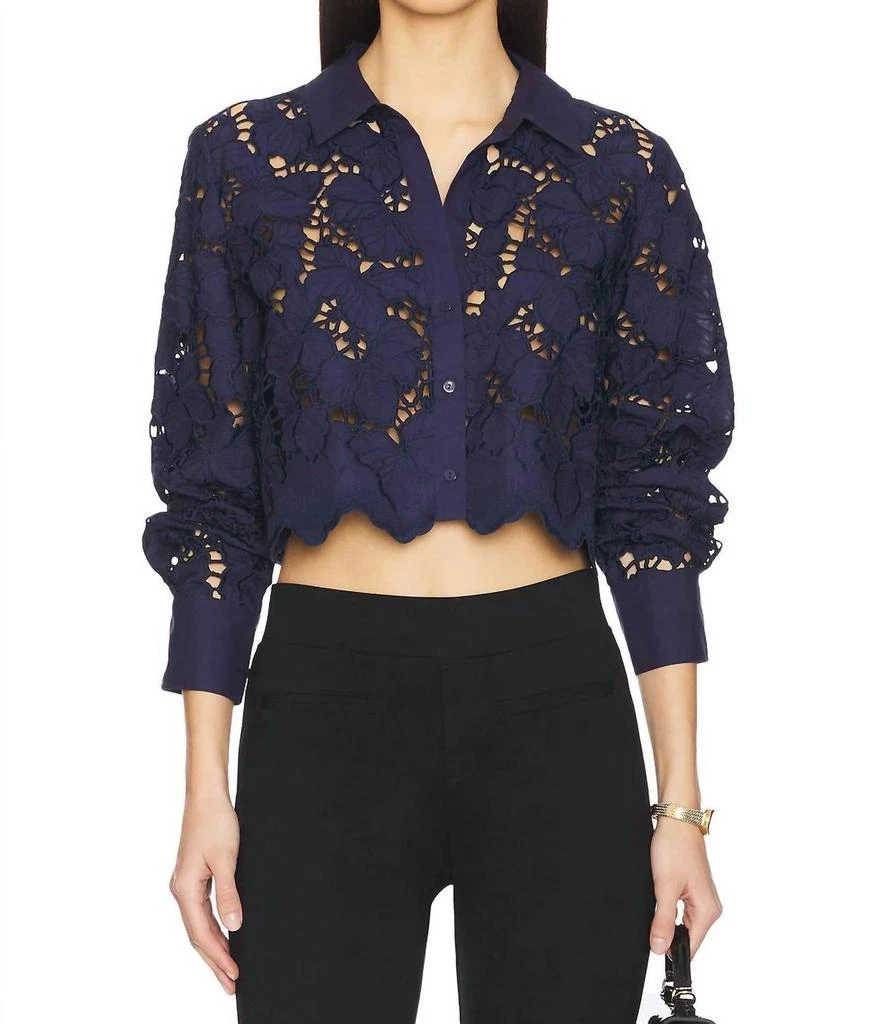 L'Agence L'Agence - Seychelle Cropped Button Down Shirt 1