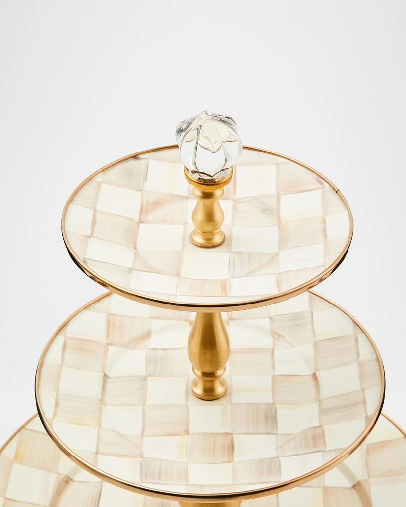 MacKenzie-Childs Mocha Check Three-Tier Sweet Stand 3