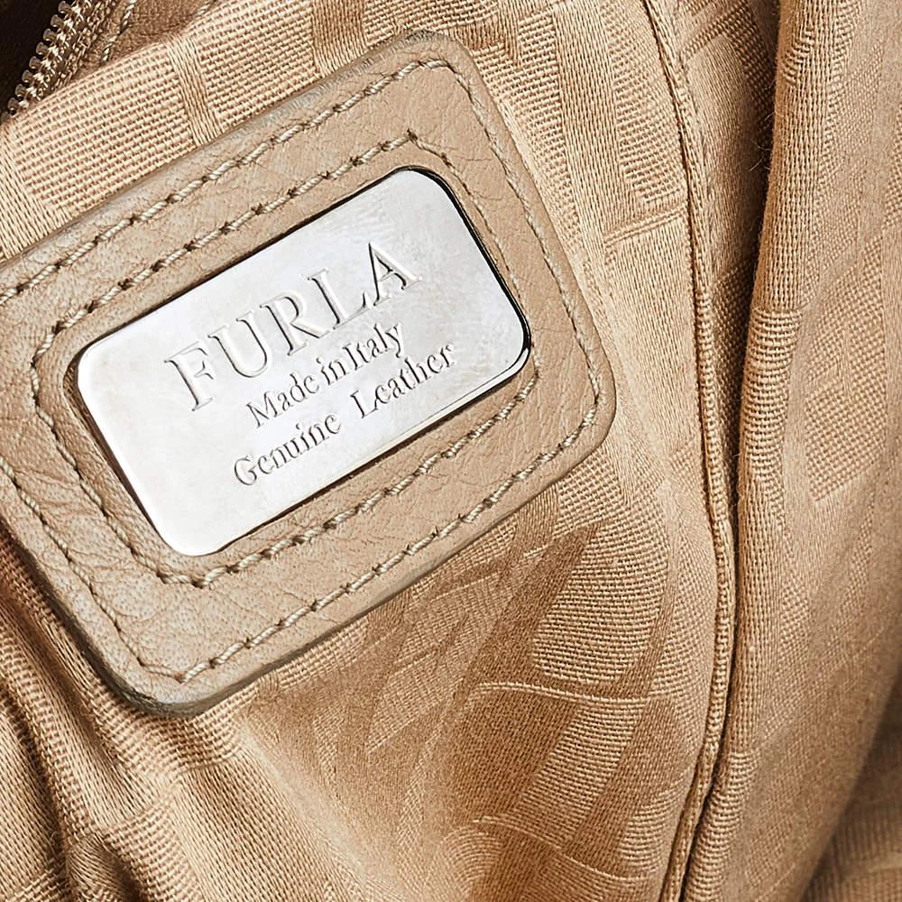Furla Furla Beige Python Embossed Leather Shoulder Bag 8