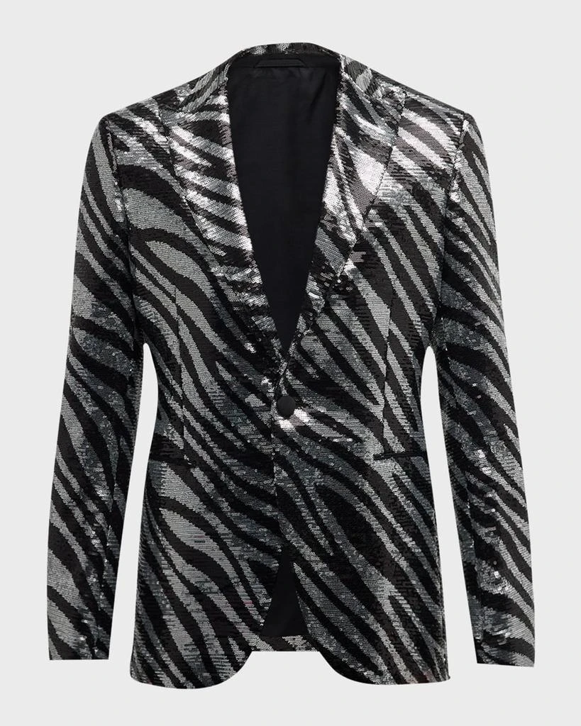 ETRO Men's Sequin Zebra Tuxedo Jacket 9