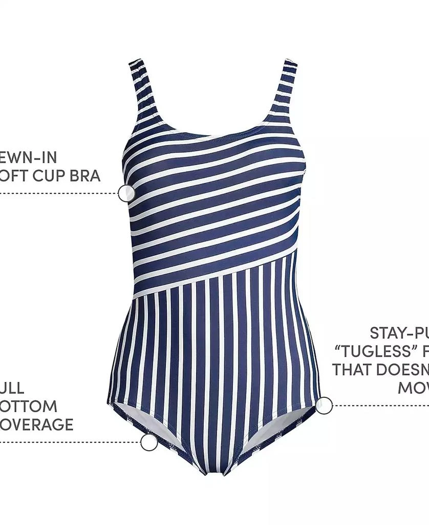 Lands' End Women's DD-Cup Chlorine Resistant Soft Cup Tugless Sporty One Piece Swimsuit 3