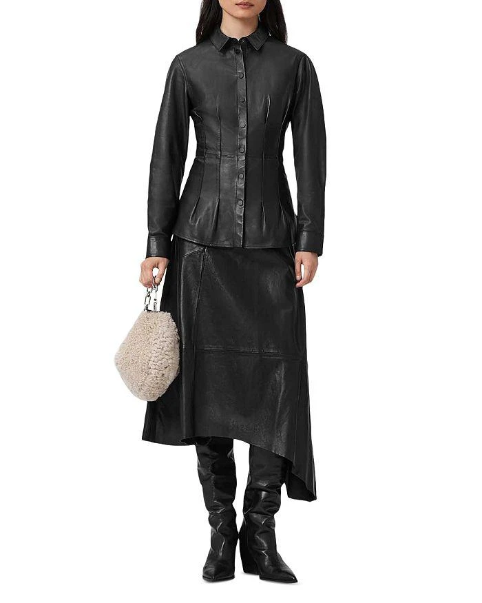 knee length dresses for ladies Trendy Leather Midi Skirt | Women's Skirts main image 1