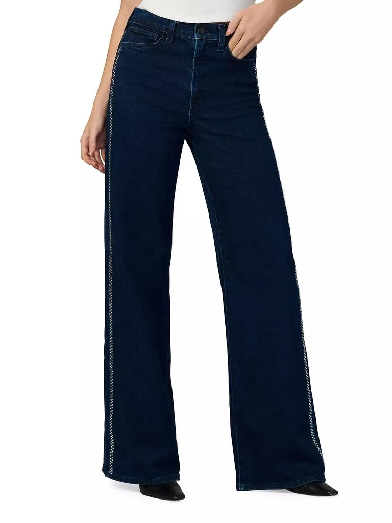 Joe's Jeans The Mia Crystal-Seam High-Rise Wide-Leg Jeans 3