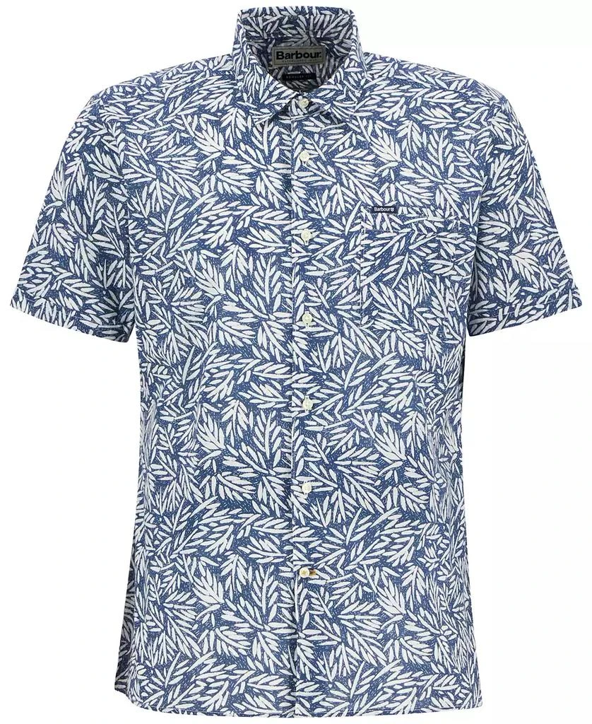 Barbour Men
s Jackstone Short Sleeve Button-Front Leaf Print Shirt 6