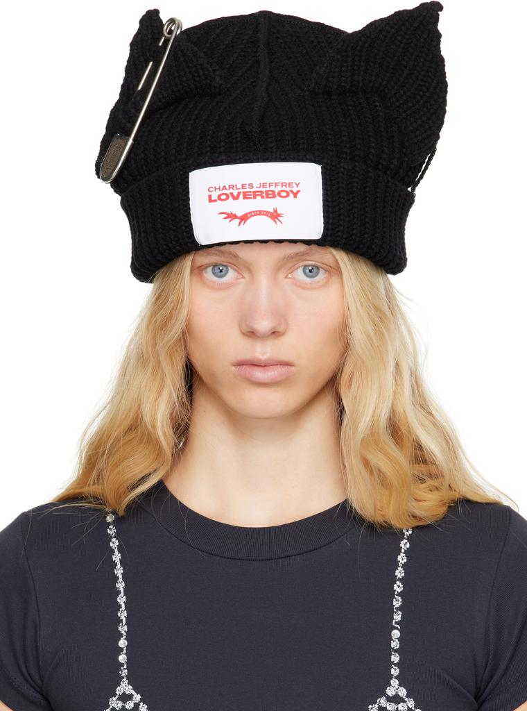 Charles Jeffrey Loverboy Black Rabbit Ears Cap - Hats