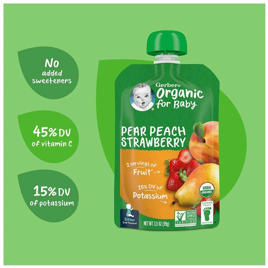 Gerber 2nd Foods Baby Food Pear Peach Strawberry 6