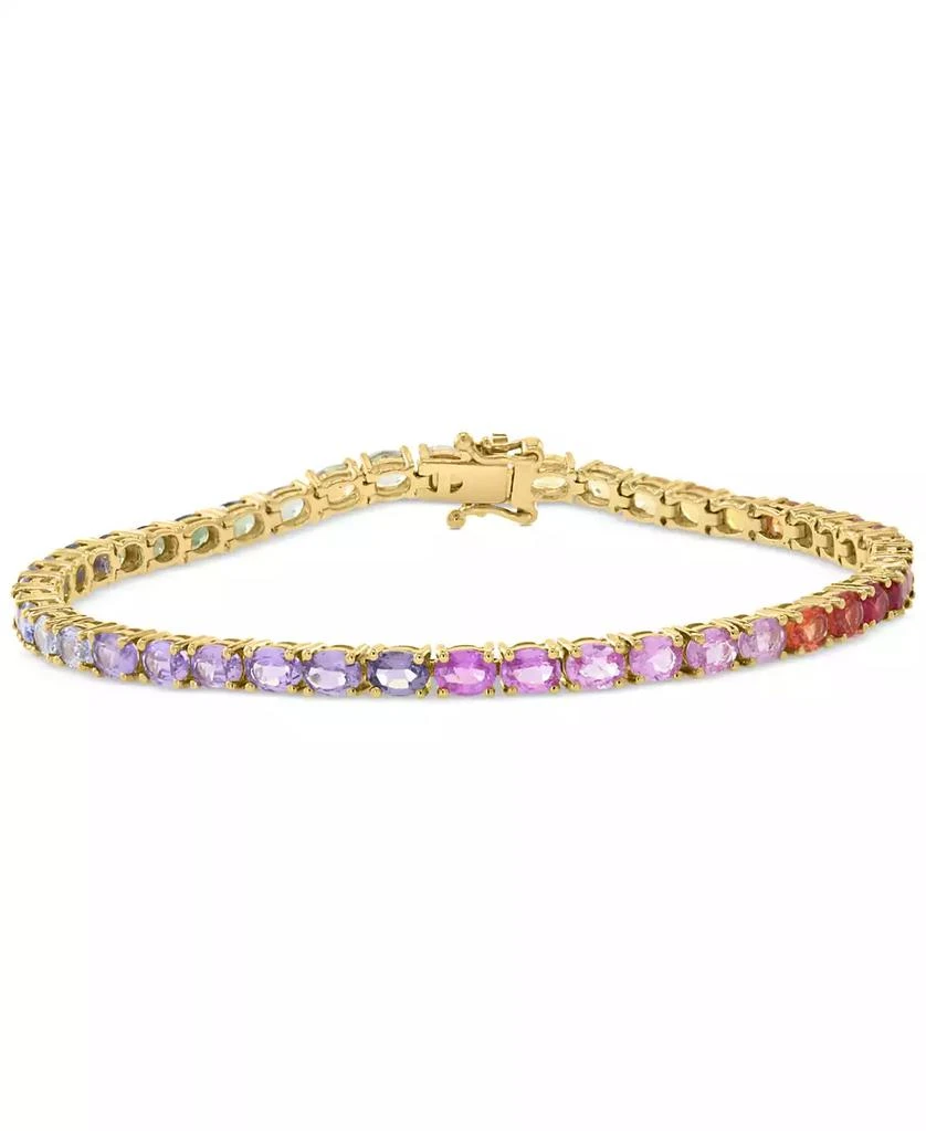 Effy EFFY® Multi-Sapphire Oval Tennis Bracelet (8-7/8 ct. t.w.) in 14k Gold 1