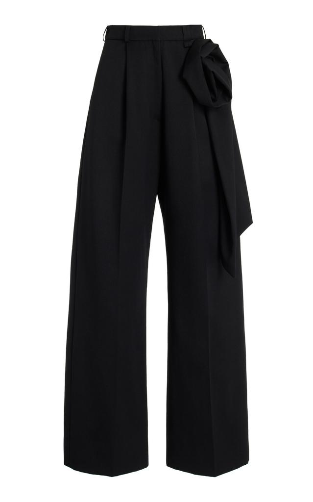 Simone Rocha Simone Rocha - Pressed Rose Wool-Blend Straight-Leg Pants - Black - UK 8 - Moda Operandi