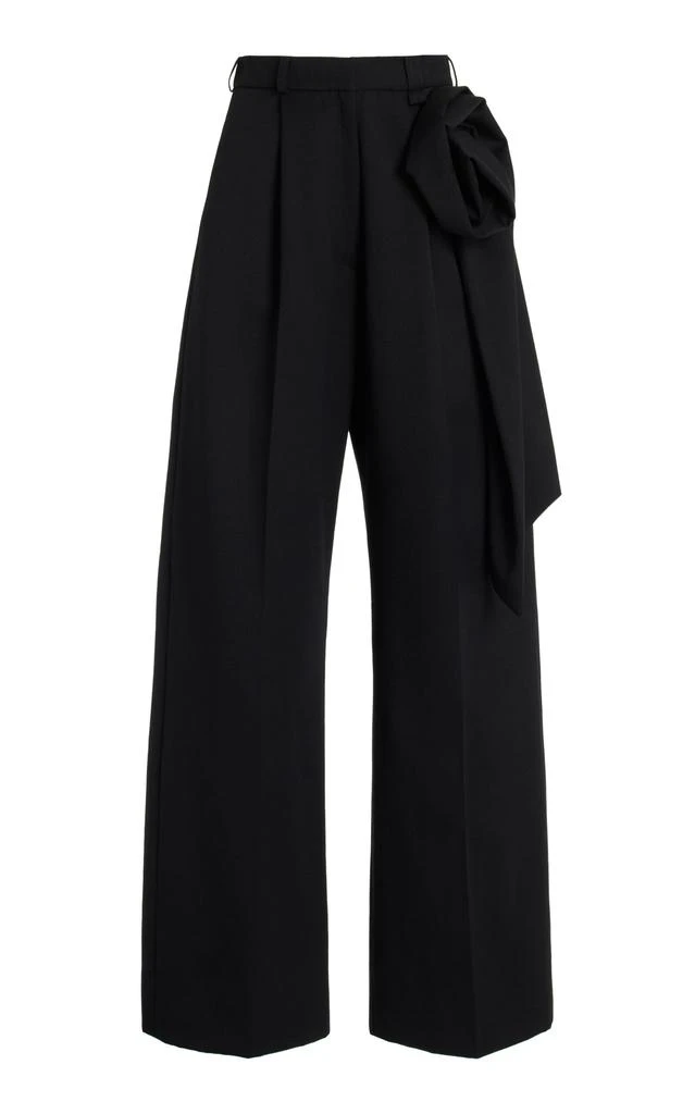 Simone Rocha Simone Rocha - Pressed Rose Wool-Blend Straight-Leg Pants - Black - UK 8 - Moda Operandi 1