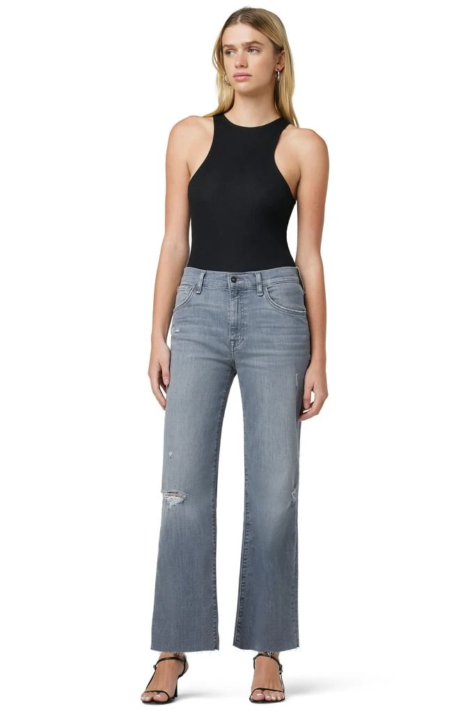 Hudson Rosalie High Waist Raw Hem Wide Leg Ankle Jeans 10