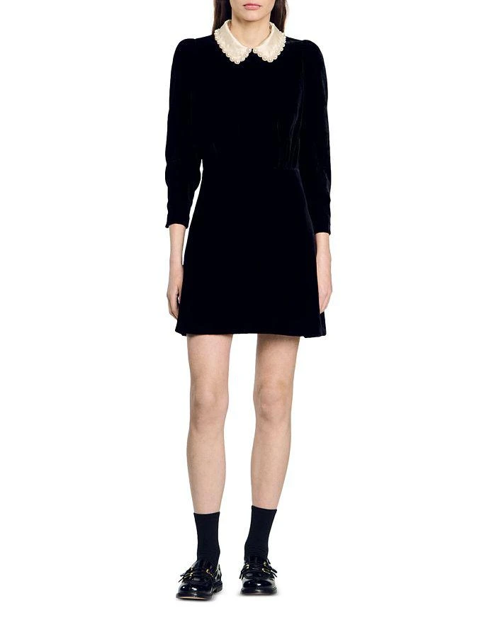 Sandro Paola Velvet Dress 5