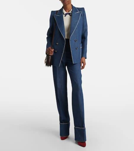 Valentino Double-breasted chambray blazer 2