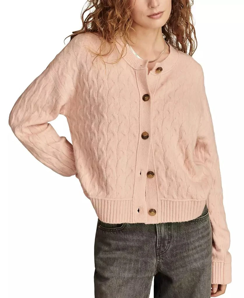 Lucky Brand Women's Slouchy Cable Knit Button-Front Cardigan 1