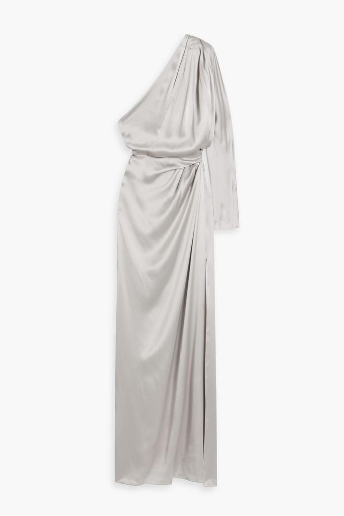 Michelle Mason One-shoulder draped silk-satin maxi dress