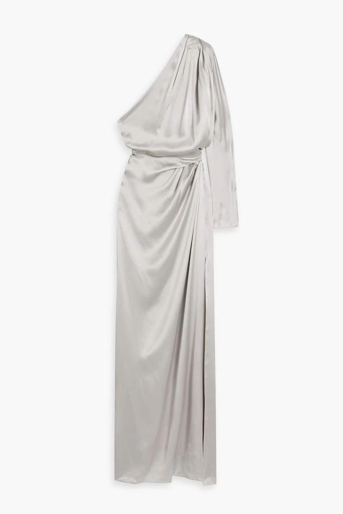Michelle Mason One-shoulder draped silk-satin maxi dress 1