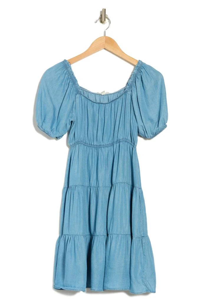 Blu Pepper Puff Sleeve Tiered Dress 3