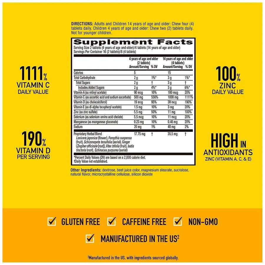 Airborne Immune Support Chewable Tablets Minerals & Herbs with Vitamin C, E, Zinc Very Berry 4