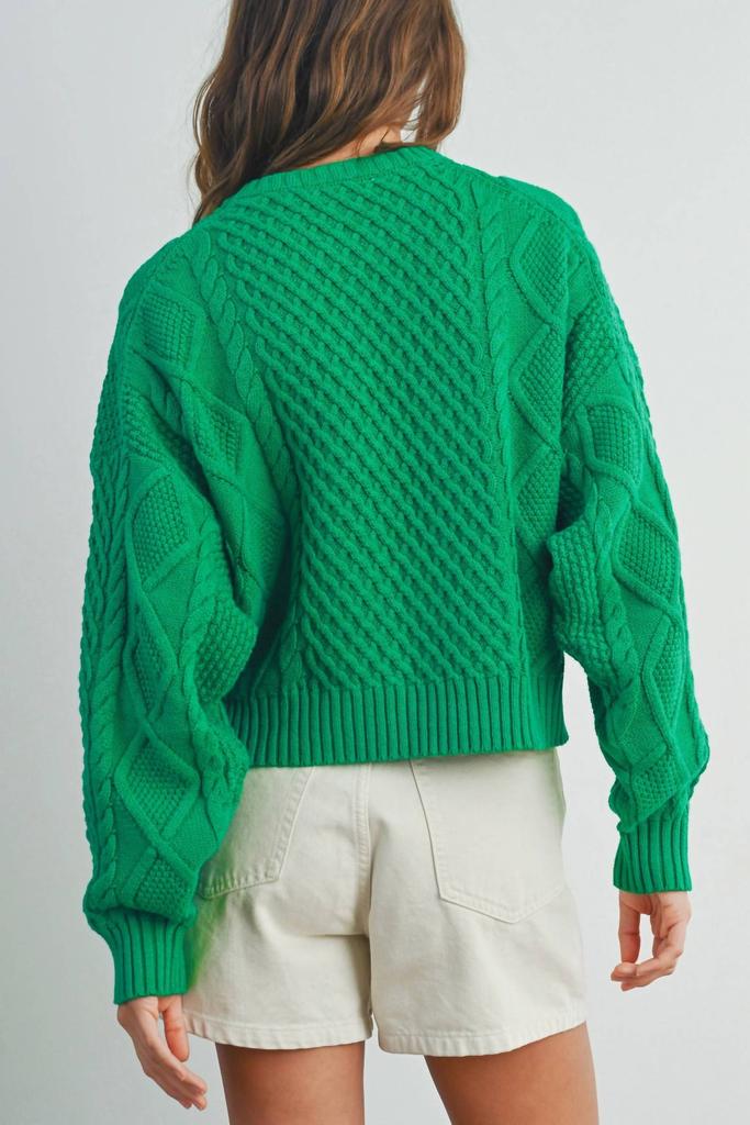 Buttermelon Buttermelon - Solid Cable Knit Sweater