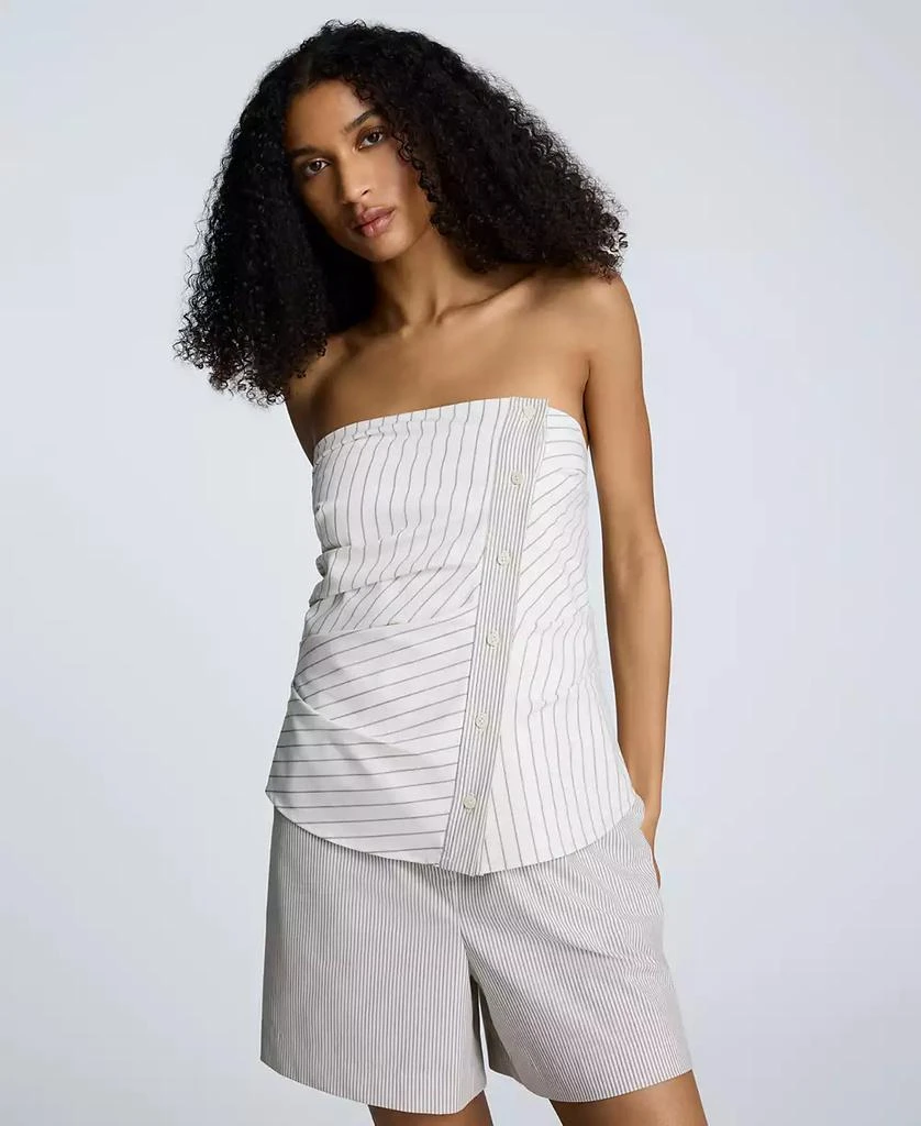 Kenneth Cole Women's Strapless Fitted Side-Pleat Top 3