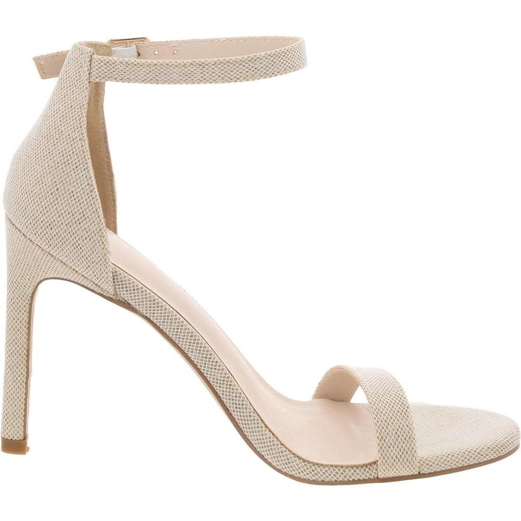 H Halston Womens Glitter Vegan Leather Ankle Strap 2